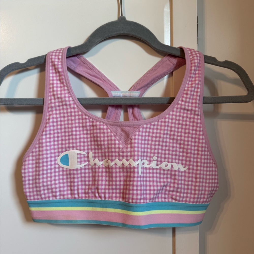 Champion Pink Checkered Sports Bra